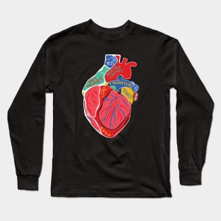 Big Colorful Skater Heart Long Sleeve T-Shirt